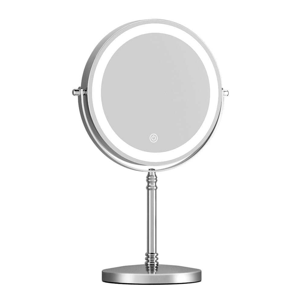 Embellir Makeup Mirror 20x20cm 10X Magnifying with LED Light Rotation Tabletop - NuSea